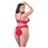 Cottelli Plus Size - mjukt spetsunderklädesset (röd)