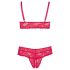 Cottelli Plus Size - mjukt spetsunderklädesset (röd)
