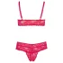 Cottelli Plus Size - bh set med mjuk spets - röd - 2XL