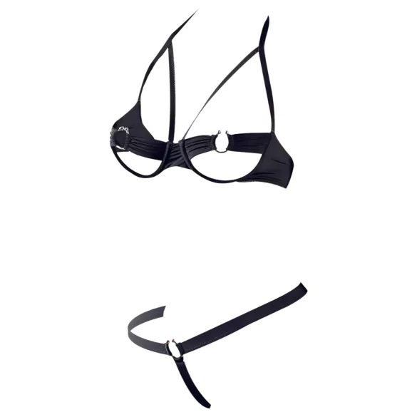 Cottelli - bh set med metallringar - svart - 85B/L