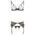 Abierta Fina - glittrande spetsmagin - bh-set (svart)