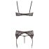 Abierta Fina - glittrande spetsmagin - bh-set (svart)