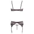 Abierta Fina - glittrande spetsmagins bh-set (svart) - M