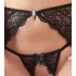 Abierta Fina - glittrande spetsmagins bh-set (svart) - XL