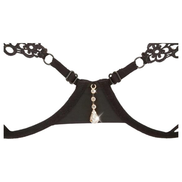 Cottelli - BH set - broderad med glitter - svart