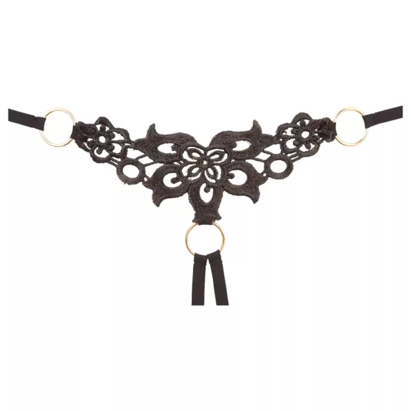 Cottelli - BH set - broderad med glitter - svart - M