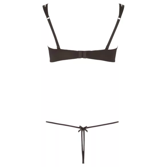 Cottelli - BH set - broderad med glitter - svart - L