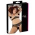 Cottelli Plus Size - pärldekorerad BH-set (svart)