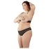 Cottelli Plus Size - pärldekorerad BH-set (svart)