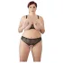 Cottelli Plus Size - bh set med pärlor - svart - 2XL