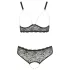 Cottelli Plus Size - bh set med pärlor - svart - 2XL