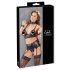 Cottelli Bondage - glansig spetsunderklädesset (4 delar) - M