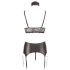 Cottelli Bondage - glansig spetsunderklädesset (4 delar) - M