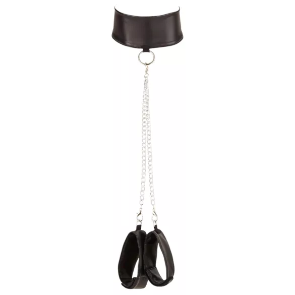 Cottelli Bondage - spets underklädesset 4 delar - glänsande svart - M
