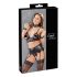 Cottelli Bondage - glansig spetsunderklädesset (4 delar) - L