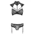Cottelli - krage och spets-bh set (svart) - 85B/L