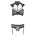 Cottelli - krage och spets-bh set (svart) - 85C/L