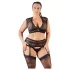 Cottelli Plus Size - underklädesset med spets och strass - svart