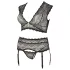 Cottelli Plus Size - underklädesset med spets och strass - svart - XL