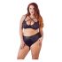 Cottelli Plus Size - Korslagd bh och trosa (svart)