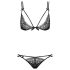 Obsessive Intensa - dubbla remmar bh-set (svart) - L/XL