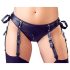 Cottelli Bondage - Glänsande set med bygel-BH och handbojor (svart)