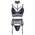 Cottelli Bondage - spetsset med handbojor (svart) - XL