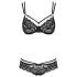 Obsessive 860-SET-1 - Rosig spets-bh set (svart)
