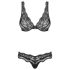 Obsessive Luvae - Blomstrande Bh-set med Strass (Svart)
