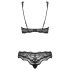 Obsessive Luvae - Blomstrande Bh-set med Strass (Svart)
