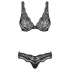 Obsessive Luvae - bh-set med blommönster och strassdetaljer - svart - L/XL