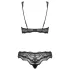 Obsessive Luvae - bh-set med blommönster och strassdetaljer - svart - L/XL