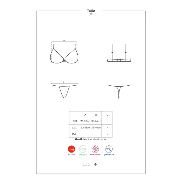 Obsessive - underklädesset dam - spets svart/rosa