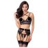 Abierta Fina - sensuell spetslingerie-set (svart)