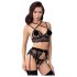 Abierta Fina - sensuell spetslingerie-set (svart)