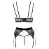 Abierta Fina - sensuell spetslingerie-set (svart)