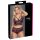 Cottelli Plus Size - blommigt bh-set (svart/lila)