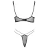 Cottelli - Transparent spets-bh set (svart)