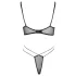 Cottelli - Transparent spets-bh set (svart)