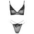 Cottelli - Transparent spets-bh set (svart) - M