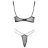 Cottelli - Transparent spets-bh set (svart) - M