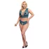 Cottelli Curves - snörliv sets i spetsunderkläder (blå) - 2XL