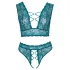 Cottelli Curves - snörliv sets i spetsunderkläder (blå) - 2XL