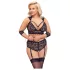 Cottelli Bondage Plus Size - spets bh-set (svart)