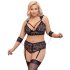 Cottelli Bondage Plus Size - spets bh-set (svart) - 3XL