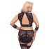 Cottelli Bondage Plus Size - spets bh-set (svart) - 3XL