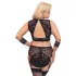 Cottelli Bondage Plus Size - spets bh-set (svart) - 3XL