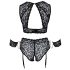 Cottelli Bondage Plus Size - spets bh-set (svart) - 3XL