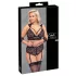 Cottelli Bondage Plus Size - spets bh-set (svart) - 4XL