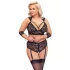 Cottelli Bondage Plus Size - spets bh-set (svart) - 4XL